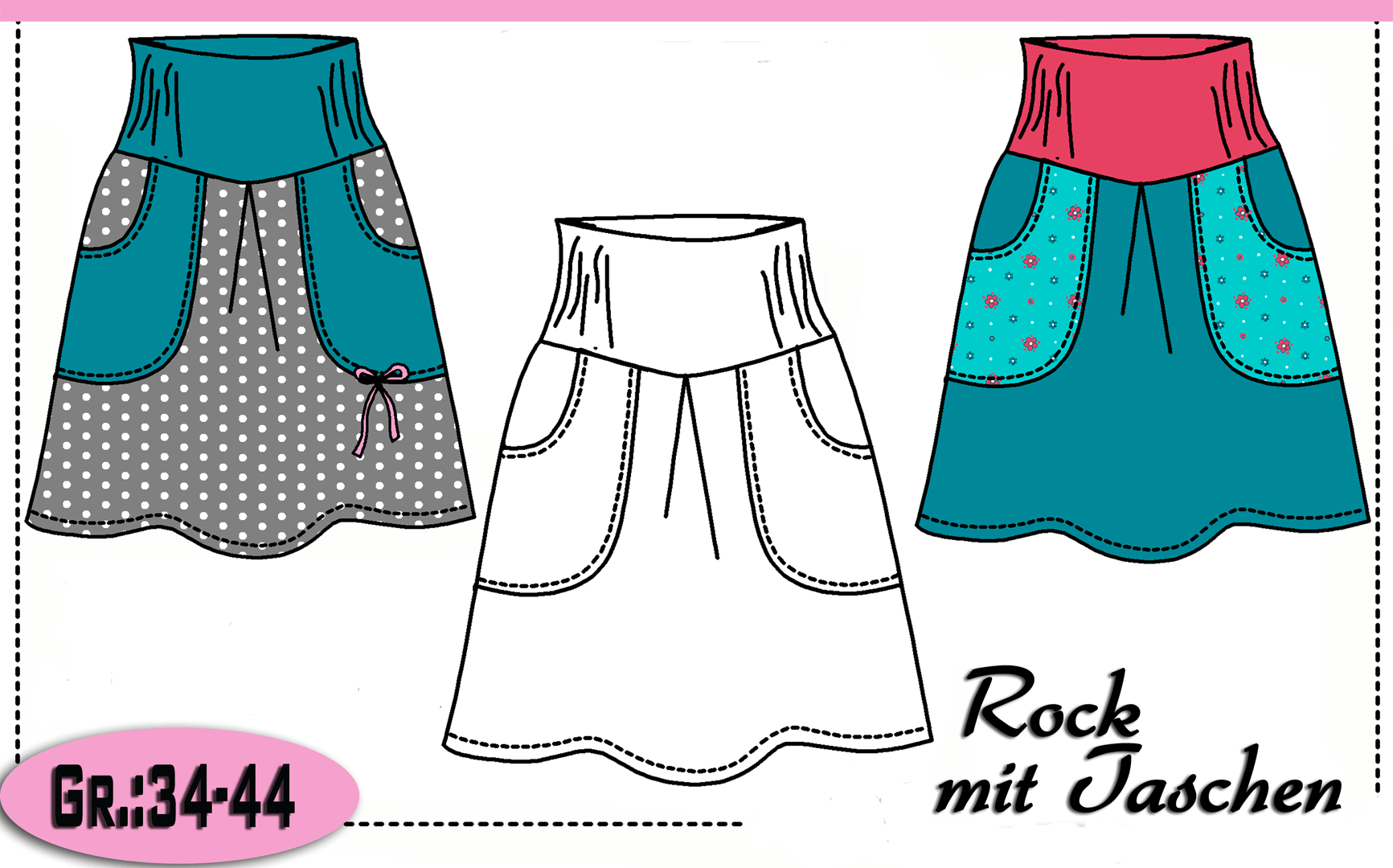 schnittmuster rock mit taschen-titelbild